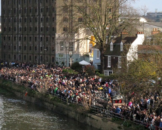 Crowds at the finishing line