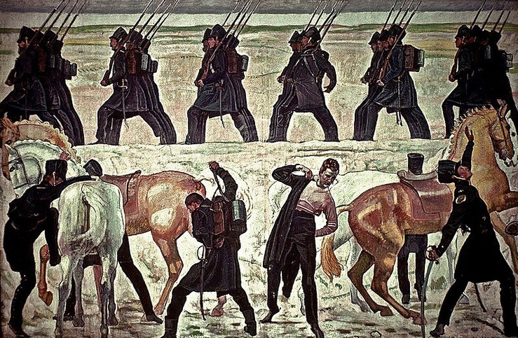 Yet these concepts of the 'homeland' acquired perverse meanings through the course of modern history. Pictured, students of Jena in the war of independence in 1813