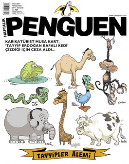 Penguen published an entire Erdoğan zoo, whilst the satirical magazine Leman responded with an Erdoğan vegetable garden