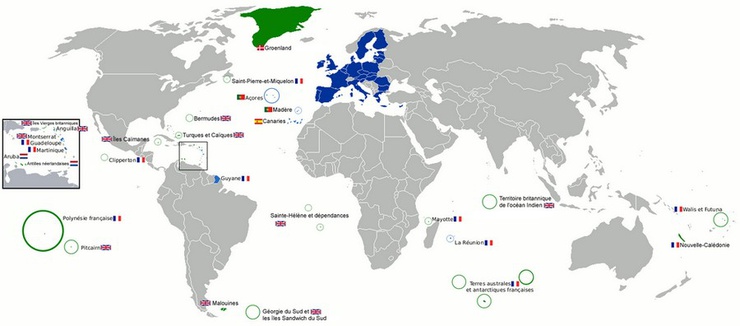 Spezielle Gebiete der Mitgliedstaaten der EU ©Alix Guillard/Wikimedia