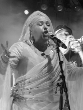 Pictured at the Cabaret Sauvage concert, where she sang to a colourfully mixed crowd. Her younger fans were the most enthusiastic
