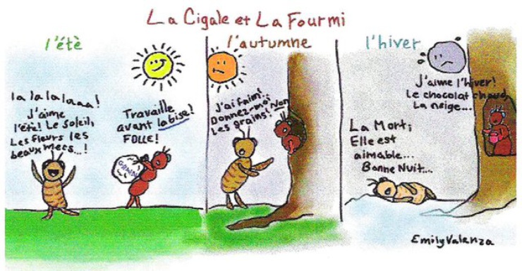 Aesop ist der Urheber der Erzählung, der Franzose de la Fontaine machte sie berühmt