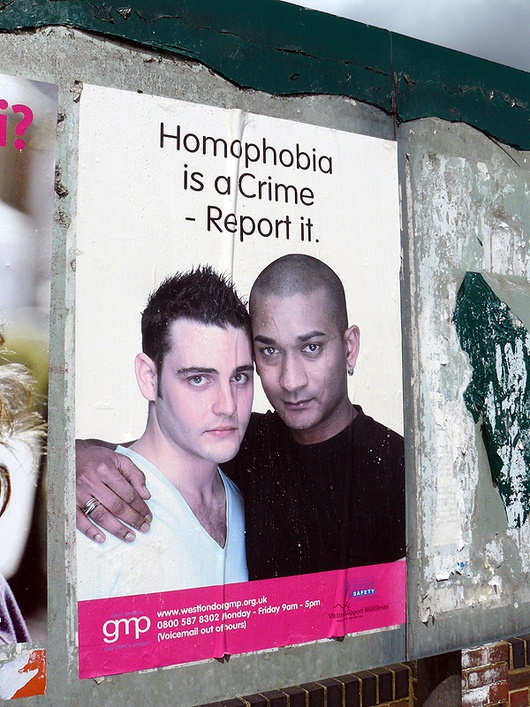 Campaña del grupo GMP (Gay men's project) en Londres
