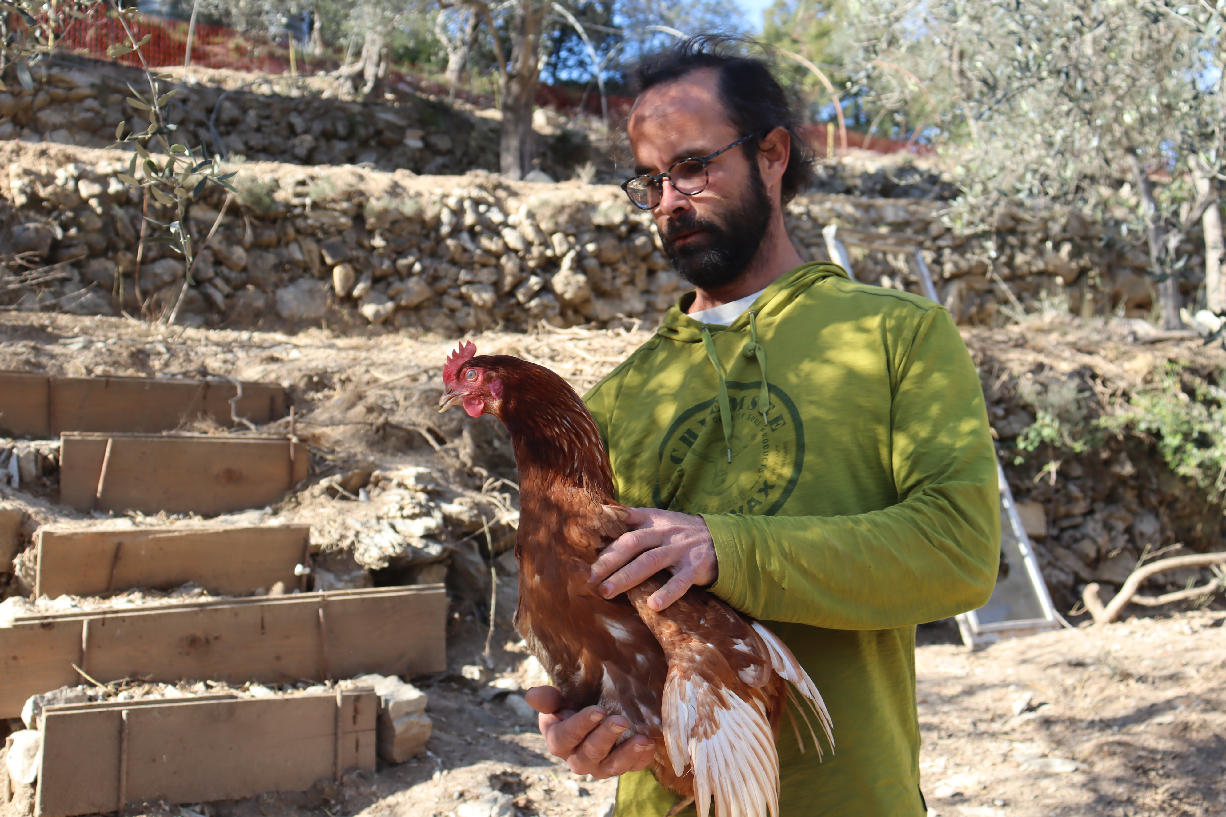 Cedric Herrou à sa ferme