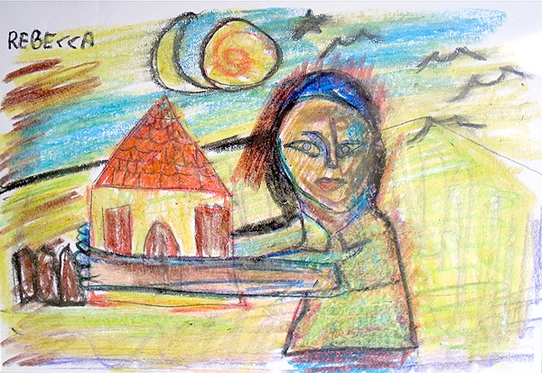 Opera offerta a Fini ((Disegno di Rebecca Covaciu)