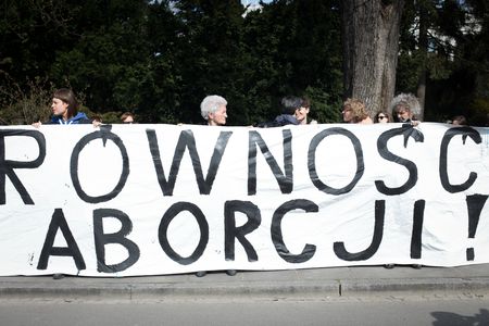 Image for Polish abortion law protests: Coat hangers and cassocks
